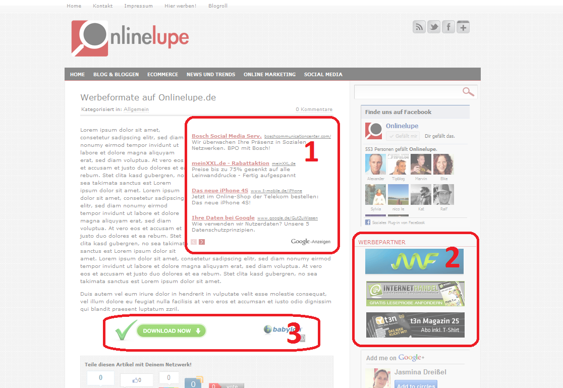 Onlinelupe Werbeformate - Hier werben Onlinelupe Werbeformate - Hier werben