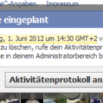 Facebook Fanpage Beitraege planen - Bestaetigung