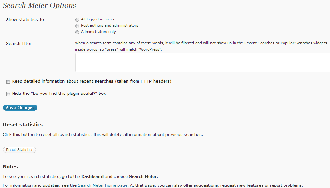 Abbildung 1: Search Meter Optionen / Einstellungen Abbildung 1: Search Meter Optionen / Einstellungen