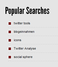 Wordpress Suche - Widget "Popular Searches" Wordpress Suche - Widget "Popular Searches"