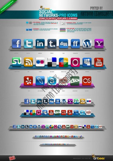 Social Network Pro Icons