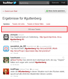Twitter Guttenberg Suche