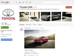 Google Plus Pages - Toyota