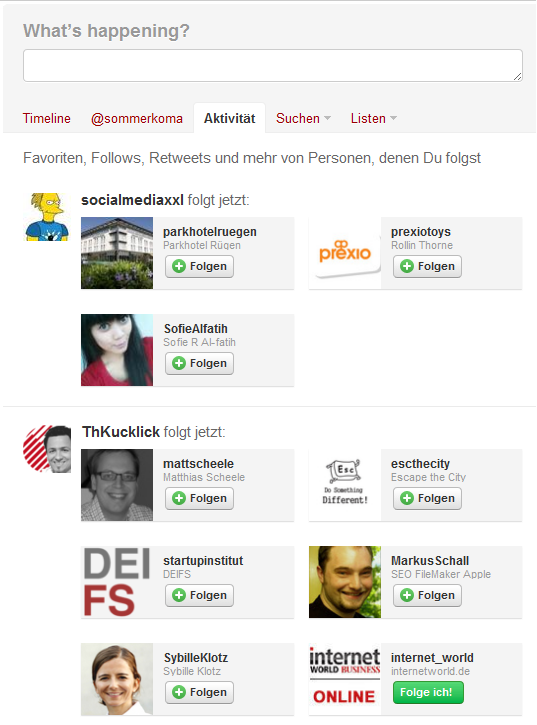 Twitter Aktivitäten Twitter Aktivitäten