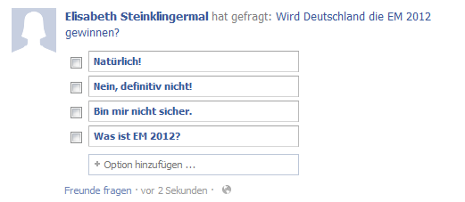 Facebook Umfrage erstellen 4