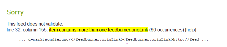 RSS Feed Validation - item contains more tan one feedburner origLink 2