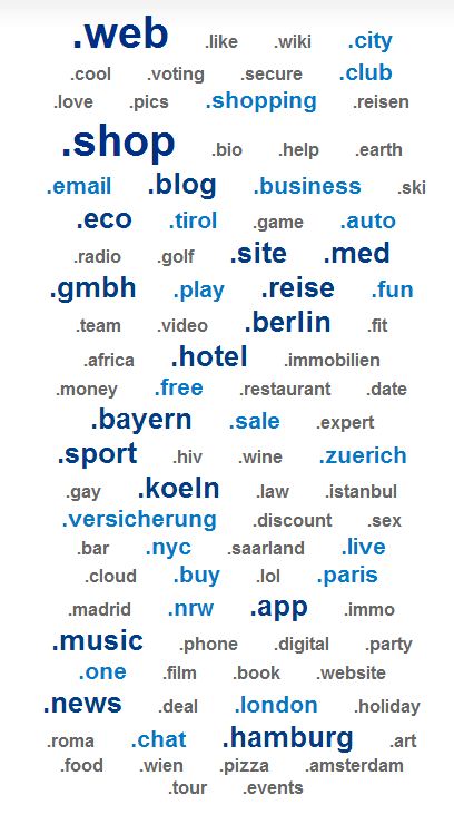 Neue Top Level Domains