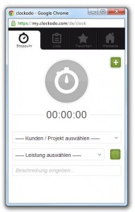 Online Zeiterfassung Clockodo - Stoppuhr