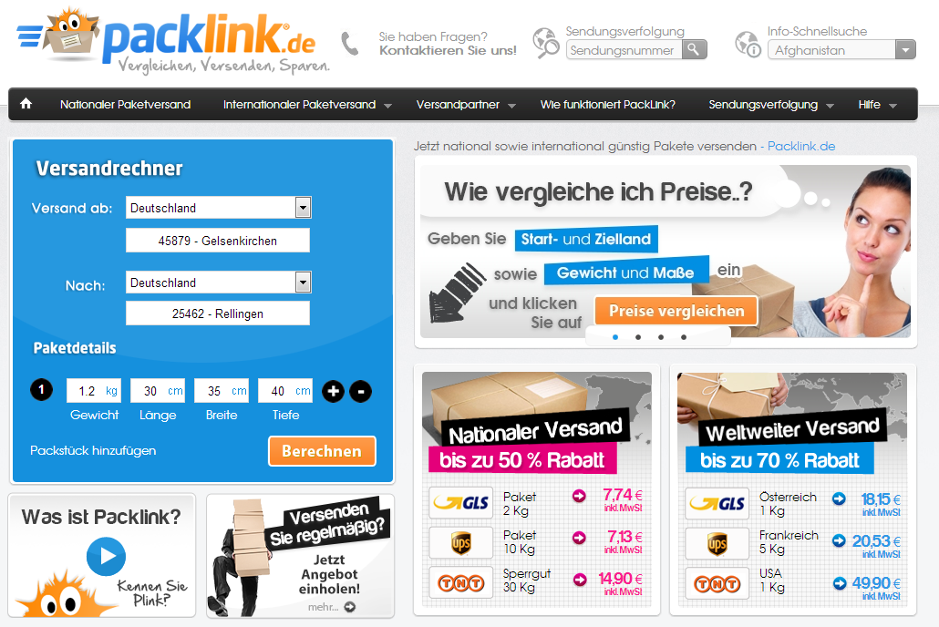 Packlink Paketversandvergleich