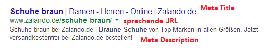 Meta Angaben Google Suche