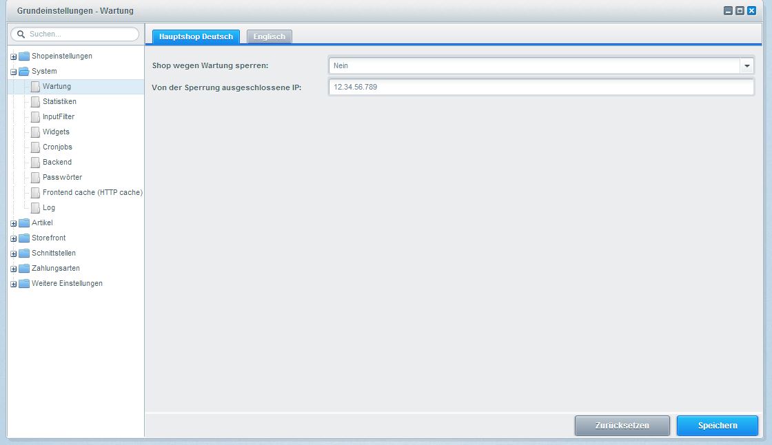 Shopware Wartungsmodus