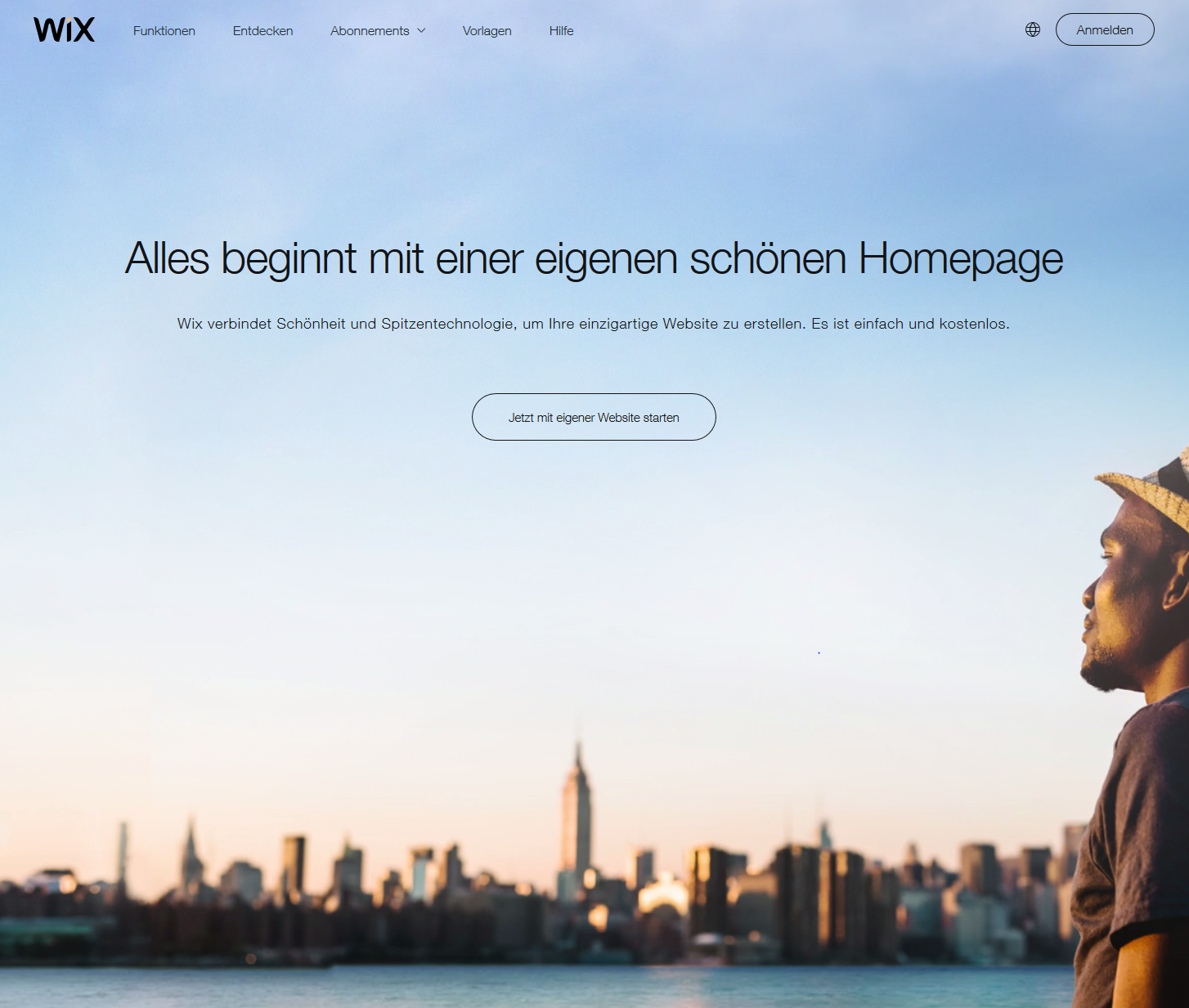 Homepage Baukasten Wix