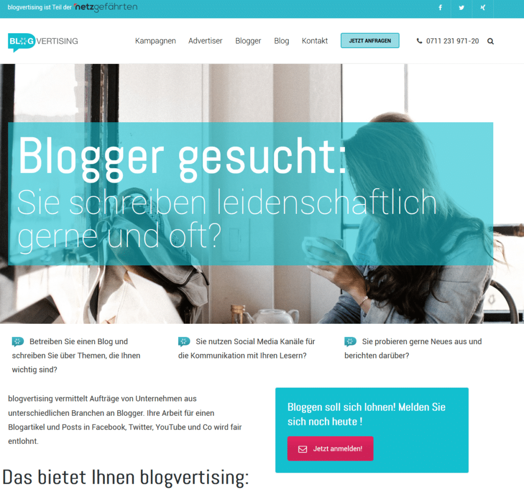 Blogger anmelden
